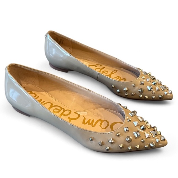 Sam Edelman Savannah Beige Studded Skimmer Pointed Toe Flats Size 7.5 - Picture 12 of 15
